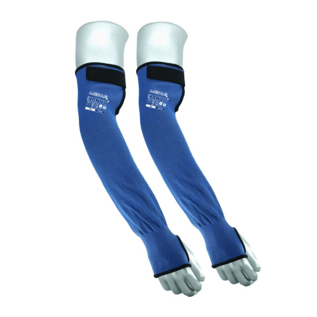 HANVO’s 15‑gauge nylon‑MetalQ cut‑resistant arm sleeve offers ANSI A5 cut‑level E forearm protection while keeping good dexterity. 45 cm extended‑length provides enhanced forearm coverage in high‑risk working scenarios. Built‑in thumb‑slot fixes sleeve position during active movement. Top‑sewn velcro closure creates snug customized fit on upper arm. This high‑level forearm protective sleeve is ideal for glass handling, metal fabrication, machinery and equipment, facility maintenance and warehousing operations.