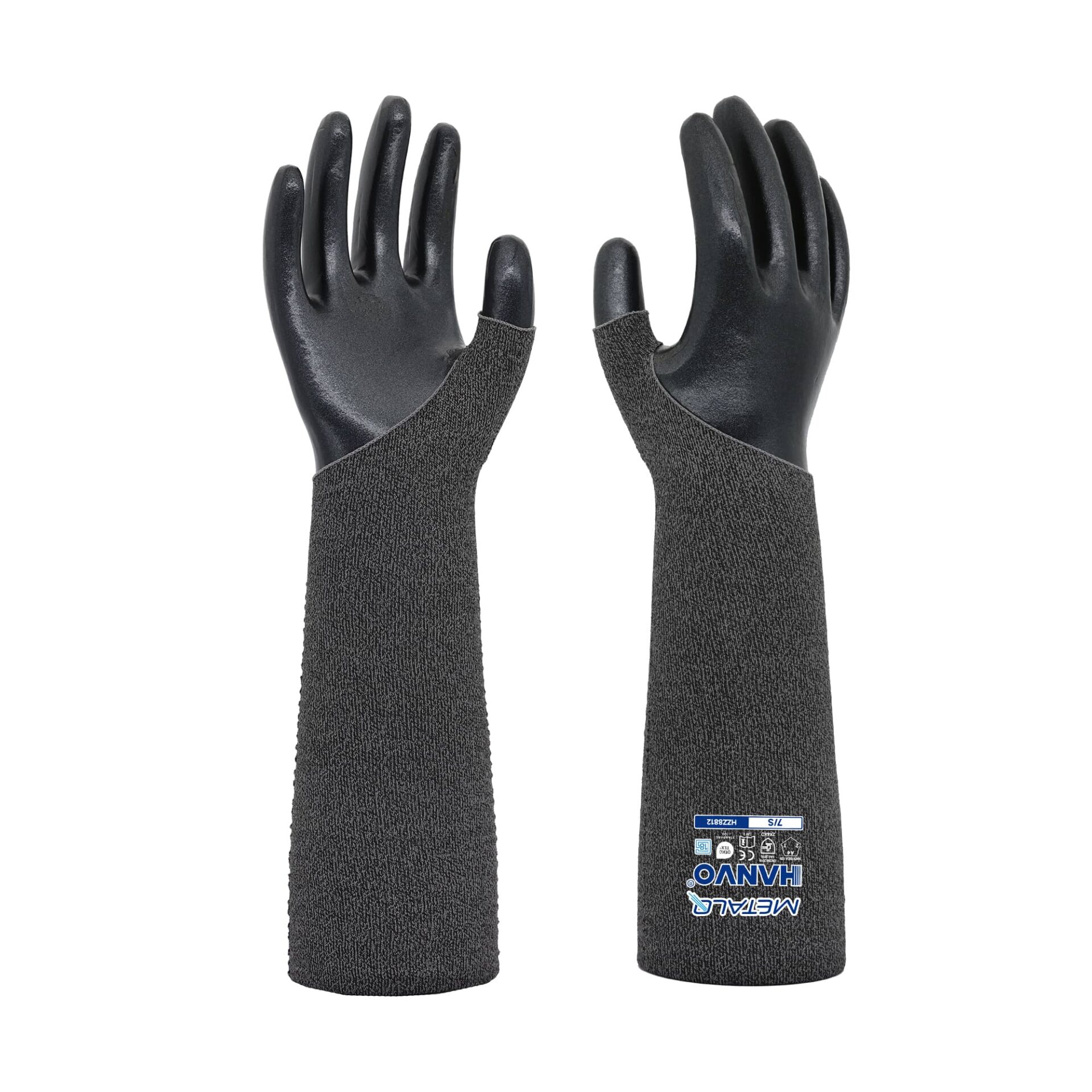 HANVO’s ergonomically designed 18‑gauge nylon‑MetalQ cut‑resistant arm sleeve provides ANSI A4 cut‑level D forearm protection without compromising dexterity. The 45 cm extended‑length sleeve adopts a thumb‑hole design to hold the sleeve stable during active movement. Its lightweight, highly breathable construction delivers long‑wearing comfort for all‑shift use. This high‑risk forearm protective sleeve is ideal for glass handling, metal fabrication, machinery and equipment, facility maintenance and warehousing operations.