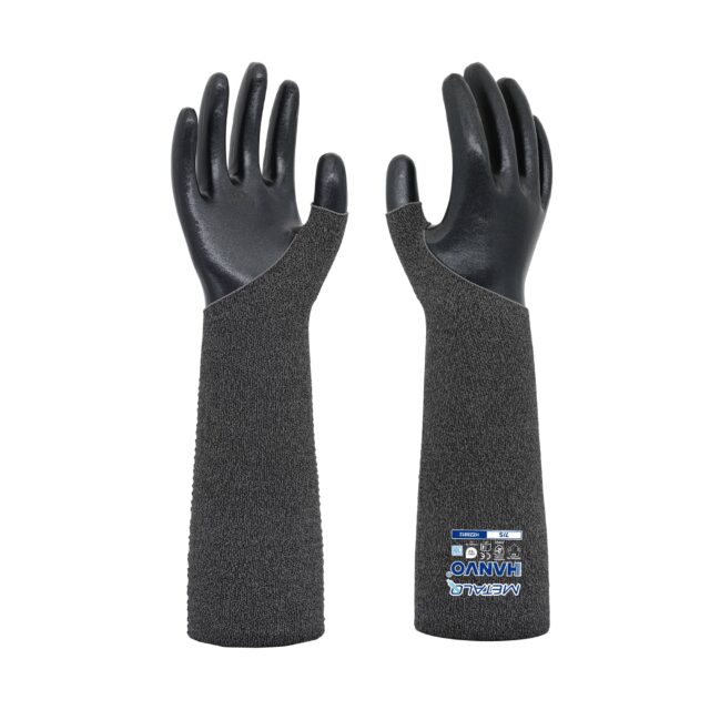 HANVO’s ergonomically designed 18‑gauge nylon‑MetalQ cut‑resistant arm sleeve provides ANSI A4 cut‑level D forearm protection without compromising dexterity. The 45 cm extended‑length sleeve adopts a thumb‑hole design to hold the sleeve stable during active movement. Its lightweight, highly breathable construction delivers long‑wearing comfort for all‑shift use. This high‑risk forearm protective sleeve is ideal for glass handling, metal fabrication, machinery and equipment, facility maintenance and warehousing operations.