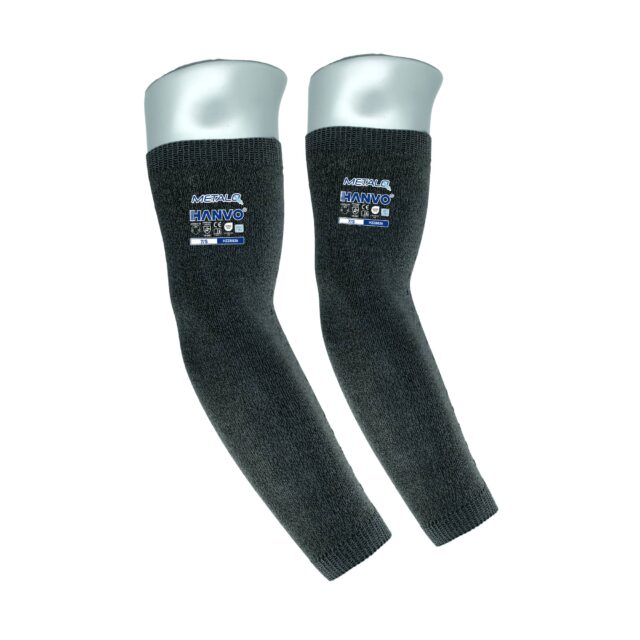 HANVO’s ergonomically shaped 18‑gauge polyester‑MetalQ cut‑resistant arm sleeve provides ANSI A4 cut‑level D forearm protection with outstanding dexterity. At 35 cm length, it balances coverage and flexibility for repetitive‑motion jobs, reducing operator hand fatigue. Lightweight, highly breathable seamless knit minimizes skin irritation and supports all‑day comfort. This mid‑length forearm protective sleeve is ideal for glass handling, metal fabrication, machinery and equipment, facility maintenance and warehousing operations.