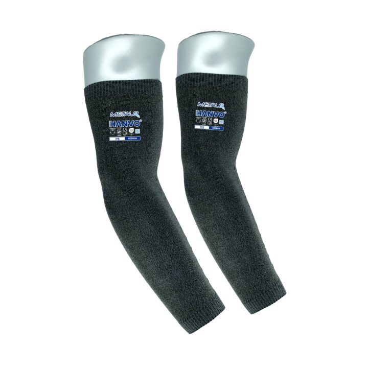 HANVO’s ergonomically shaped 18‑gauge polyester‑MetalQ cut‑resistant arm sleeve provides ANSI A4 cut‑level D forearm protection with outstanding dexterity. At 35 cm length, it balances coverage and flexibility for repetitive‑motion jobs, reducing operator hand fatigue. Lightweight, highly breathable seamless knit minimizes skin irritation and supports all‑day comfort. This mid‑length forearm protective sleeve is ideal for glass handling, metal fabrication, machinery and equipment, facility maintenance and warehousing operations.