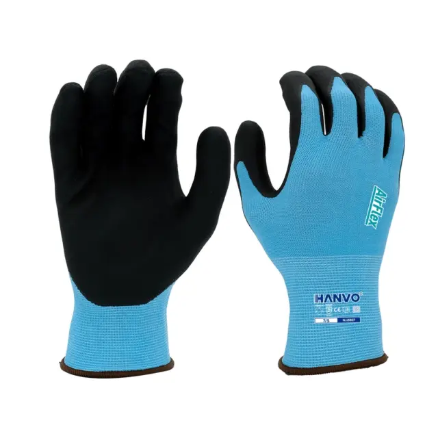 Discover HANVO’s 15-gauge MetalQ liner, ANSI D Level & EN388 certified cut-proof water jetted micro foam nitrile safety glove, high toughness, anti-abrasion and flexible fit for heavy duty cutting prevention. Ideal for automotive, facility maintenance, machinery equipment, transport warehousing and glass & building materials operation.