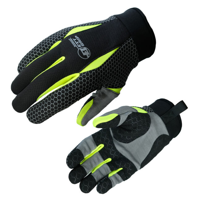 HANVO 18‑gauge MetalQ spandex liner ANSI A8 EN388 cut‑resistant glove. Nitrile palm coating delivers 7000‑cycle level‑3 abrasion resistance for long‑term service life. Stretch spandex back ensures outstanding dexterity and breathability. Elastic SBR cuff fitted with hook‑and‑loop closure tab for adjustable wrist fit. Ideal for metal stamping, scrap handling, glass processing, heavy‑duty fabrication.