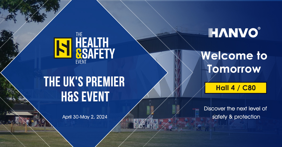 HANVO at The Health & Safety Event 2024 showcasing innovative PPE safety gloves in Birmingham, UK.