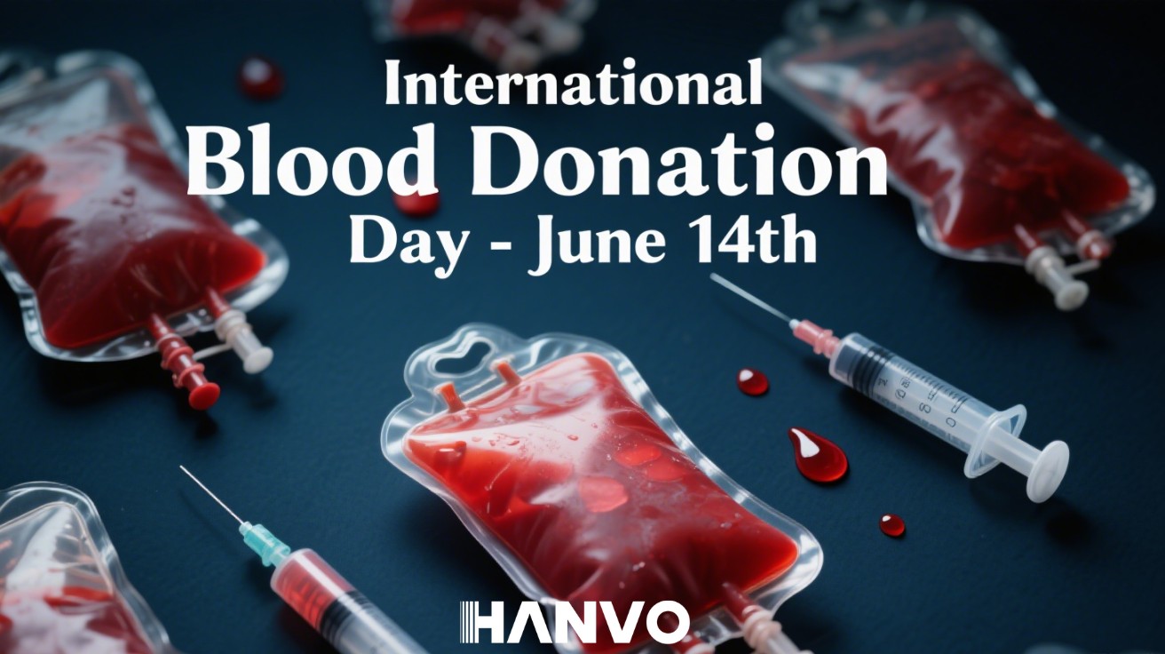 HANVO World Blood Donor Day 2024 blood drive poster